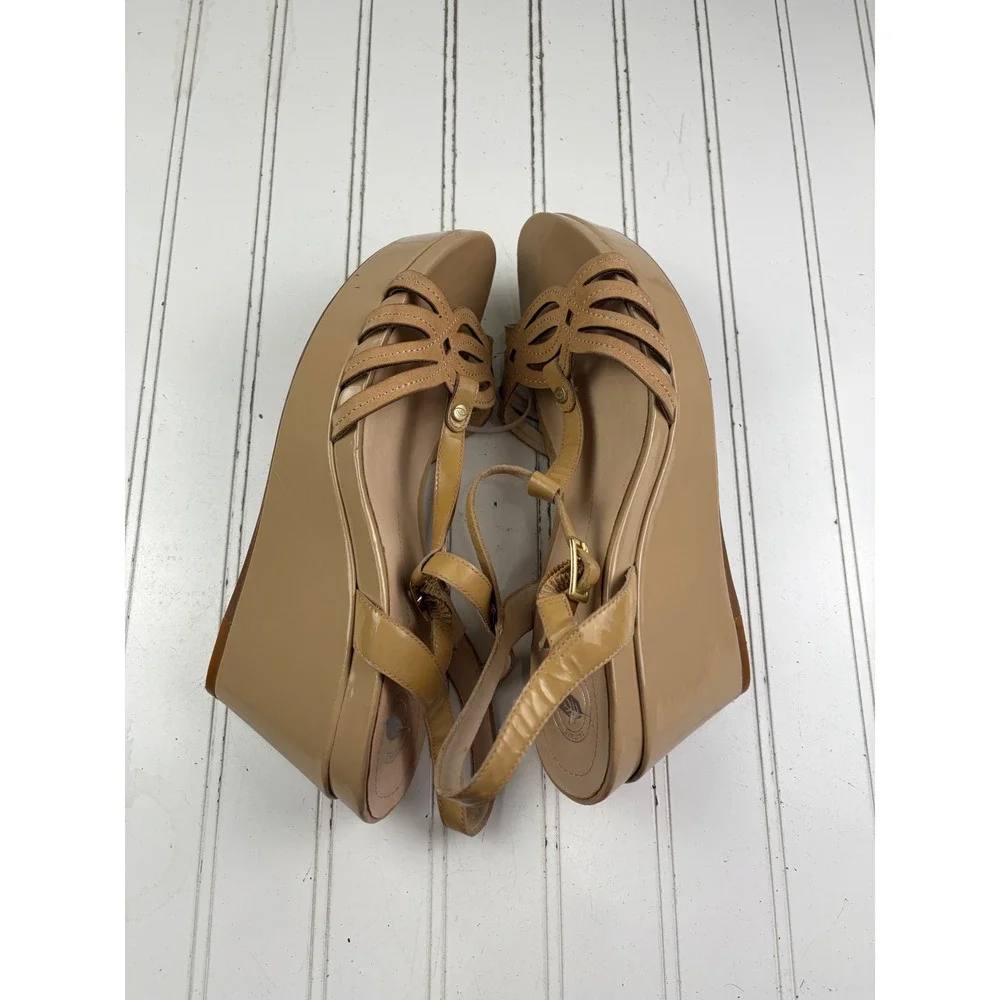Nurture Vintage Y2K Beige Wedge Platform Sandals Women's Size 10M